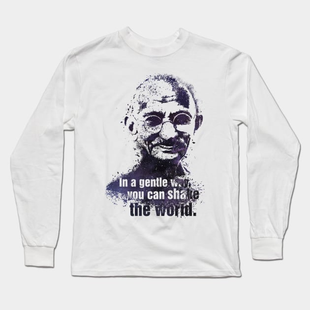 Gandhi quote Long Sleeve T-Shirt by conquart